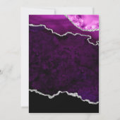 Paarse Zilveren Glitter Agate Knikker Bruiloft Kaart (Achterkant)