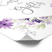 Paarse zilveren lijsten vlinderkaarten en geschenk poster (Hoek)