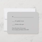 Paarse Zilveren Swirl Bruiloft RSVP Kaart (Achterkant)