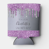 Paarse zilverglitterspleitten blikjeskoeler (Voorkant)