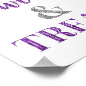 Paarse zilverzoeten en behandelde desserttabel poster (Hoek)