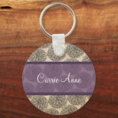 Paarse Zinnia-Sleutelhanger Sleutelhanger (Voorkant)