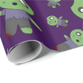 Paarse zombies cadeaupapier (Rol Hoek)