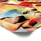 Paarse zomerbloemen schilderij poster (Hoek)