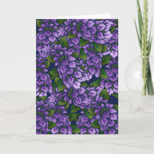 Paarse zomerFloral Kunst Lila Gardening Patroon Kaart