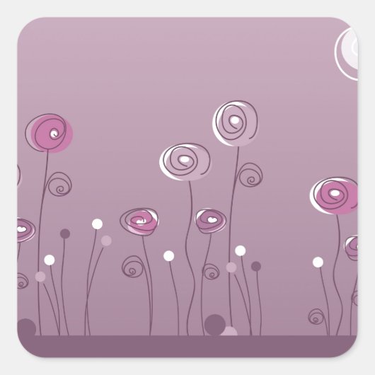 Paarse zomerSticker Vierkante Sticker (Voorkant)