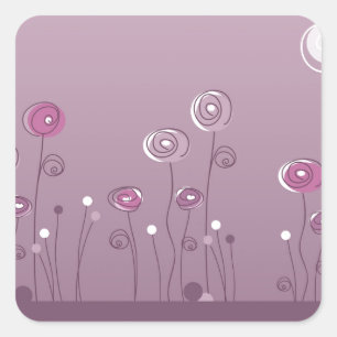 Paarse zomerSticker Vierkante Sticker