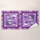 Paarse zonnebank badhanddoek (Badhanddoek)