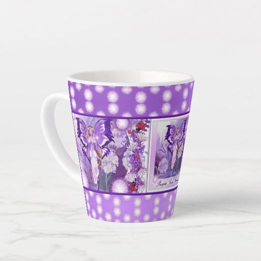 Paarse zonnebank latte mok (Linkerhoek)