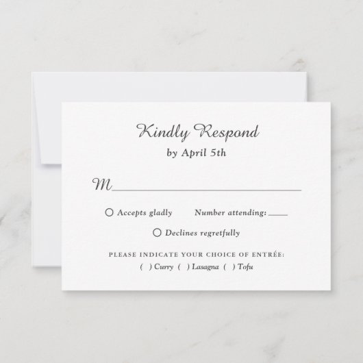 Paarse Zonnebloem Bruiloft RSVP Kaarten Maaltijd K (Achterkant)