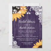 Paarse Zonnebloem Hout String Lights Vrijgezellenf Kaart (Voorkant)