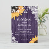 Paarse Zonnebloem Hout String Lights Vrijgezellenf Kaart (Staand voorkant)