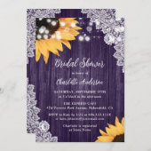 Paarse Zonnebloem Hout String Lights Vrijgezellenf Kaart (Voorkant / Achterkant)