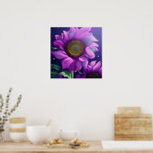 Paarse zonnebloem poster (Keuken)