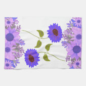 paarse zonnebloemen theedoek (Horizontaal)