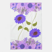 paarse zonnebloemen theedoek (Verticaal)