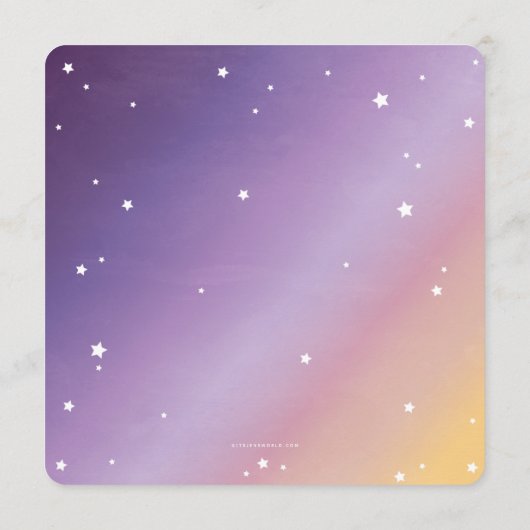 Paarse Zonsondergang en Sterren Vierkant/Ronde Hal Menu (Achterkant)