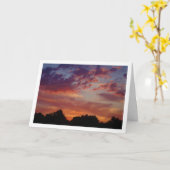 Paarse Zonsondergang Landschap Kaart (Gele Bloem)