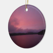 Paarse zonsondergang op het Arrowimeer Keramisch Ornament (Links)