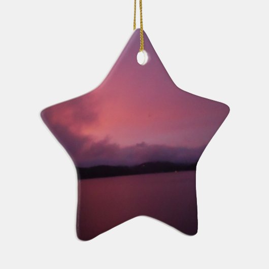 Paarse zonsondergang op het Arrowimeer Keramisch Ornament (Rechts)