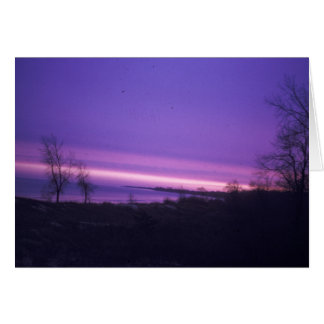 Paarse zonsondergang over het Michiganmeer