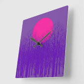 Paarse zonsondergang vierkante klok (Hoek)