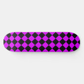 Paarse zwart Checker Diamond Pattern Skateboard (Horizontaal)