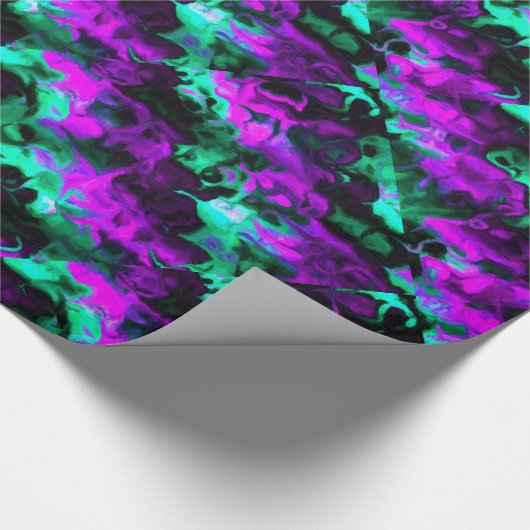 Paarse Zwart en Groen Abstract Patroondocument Cadeaupapier (Hoek)