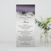 Paarse Zwart en Zilver Menu (Staand voorkant)