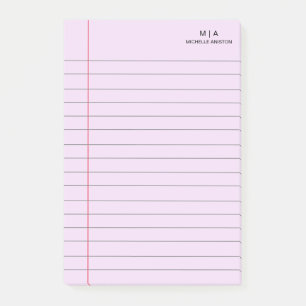 Paarse Zwart Gevoerde School Notitieboek Document  Post-it® Notes