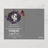 Paarse zwart Roos foto opslaan onze datum Briefkaart (Achterkant)