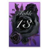 Paarse Zwart Roos Gothic Bruiloft Kaart (Achterkant)