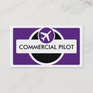 Paarse zwart wit custom pilot visitekaartjes