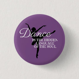Paarse zwarte Ballerina Dance Quote Ronde Button 3,2 Cm