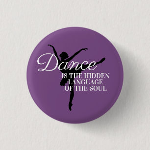 Paarse Zwarte Ballerina Danscitaat Ronde Button 3,2 Cm