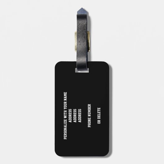 paarse zwarte basketbal atleten monogrammed bagagelabel (Achterkant verticaal)