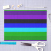 Paarse, zwarte, blauwe en groene strepen tissuepapier (Craft)