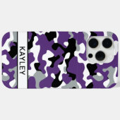 Paarse Zwarte Camouflage Persoonlijk Case-Mate iPhone Case (Achterkant (horizontaal))