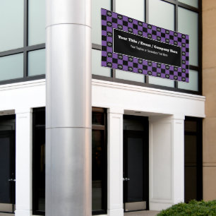Paarse zwarte cheque - Corporate Event / Trade Sho Spandoek