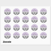 Paarse & Zwarte Damask Baby shower Sticker (Vel)