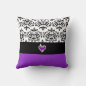 Paarse zwarte dameselegant kussen (Achterkant)