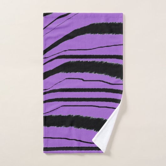 Paarse zwarte dierenprint cadeau  bad handdoek (Handdoek)