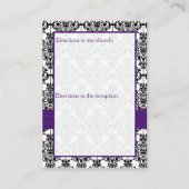 Paarse, zwarte en witte Damask Enclosure Kaart (Achterkant)