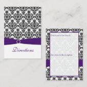 Paarse, zwarte en witte Damask Enclosure Kaart (Voorkant / Achterkant)
