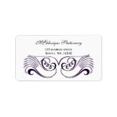 Paarse, zwarte en witte grafische adresetiketten etiket (Voorkant)