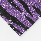 Paarse zwarte glitter zebra print fleece deken (Hoek)