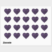 Paarse zwarte glitter zebra print hart sticker (Vel)
