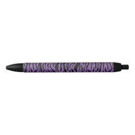 Paarse zwarte glitter zebra print inkt pen