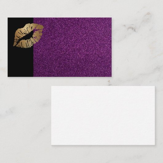 paarse zwarte goudlipkaarten visitekaartje (Voorkant / Achterkant)