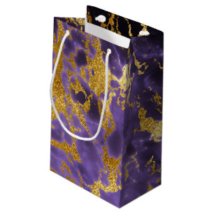 Paarse zwarte marmer Gold Glitter Patroon Klein Cadeauzakje
